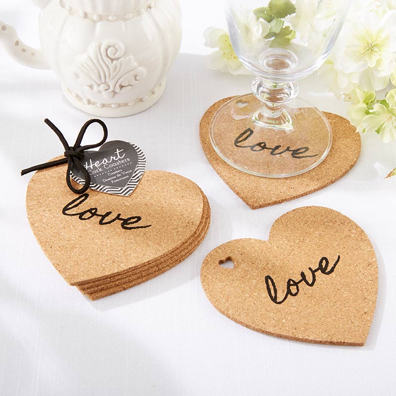 Heart Cork Coaster (Set of 4) Main Image, Kate Aspen | Coasters